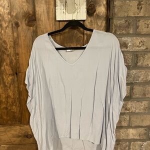 Light Blue V-Neck Women's Top